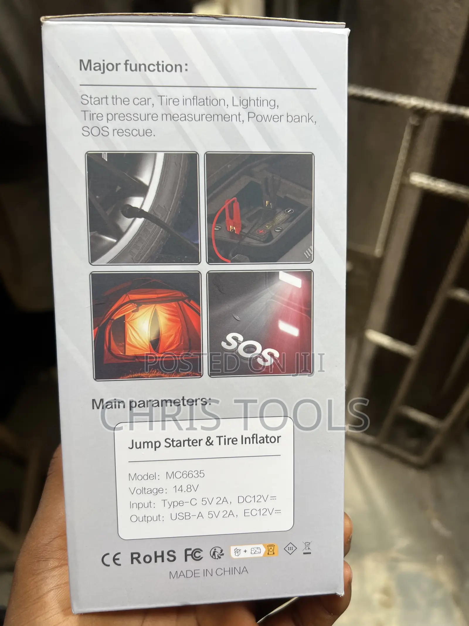 Portable Car Jump Starter Tire Inflator