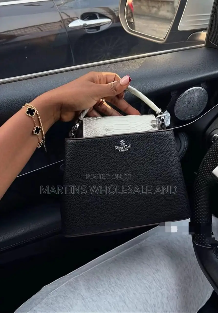 Miss Gail Bag Features Silver Hardware and a Top Handle.