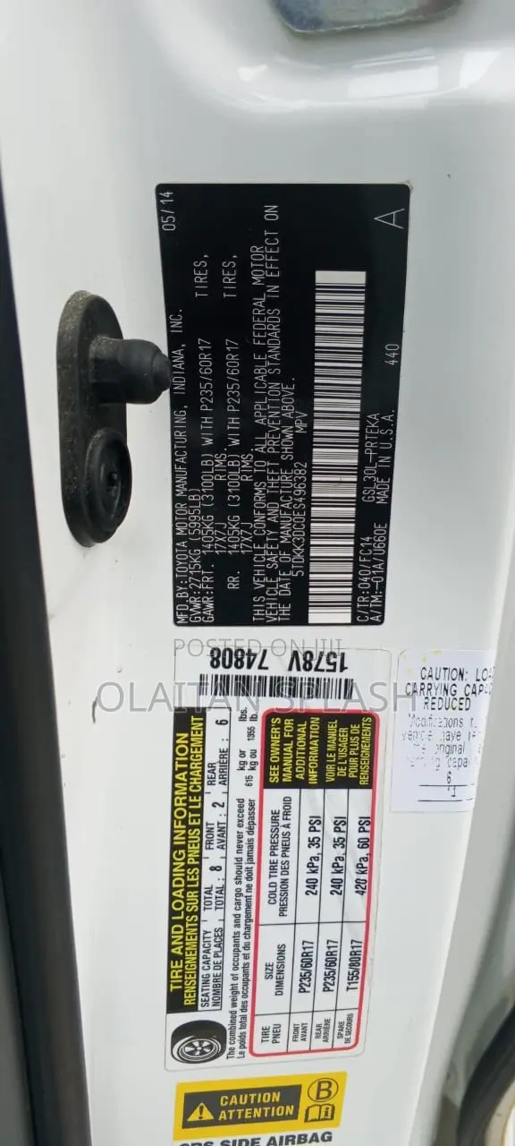 Toyota Sienna 2014 White