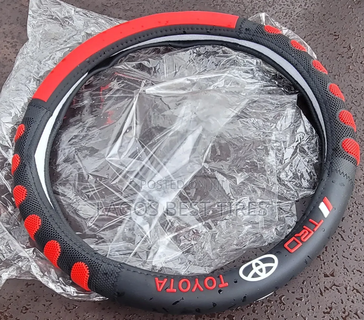 Premium Toyota TRD Edition Steering Wheel Cover (Red Sport Grip)
