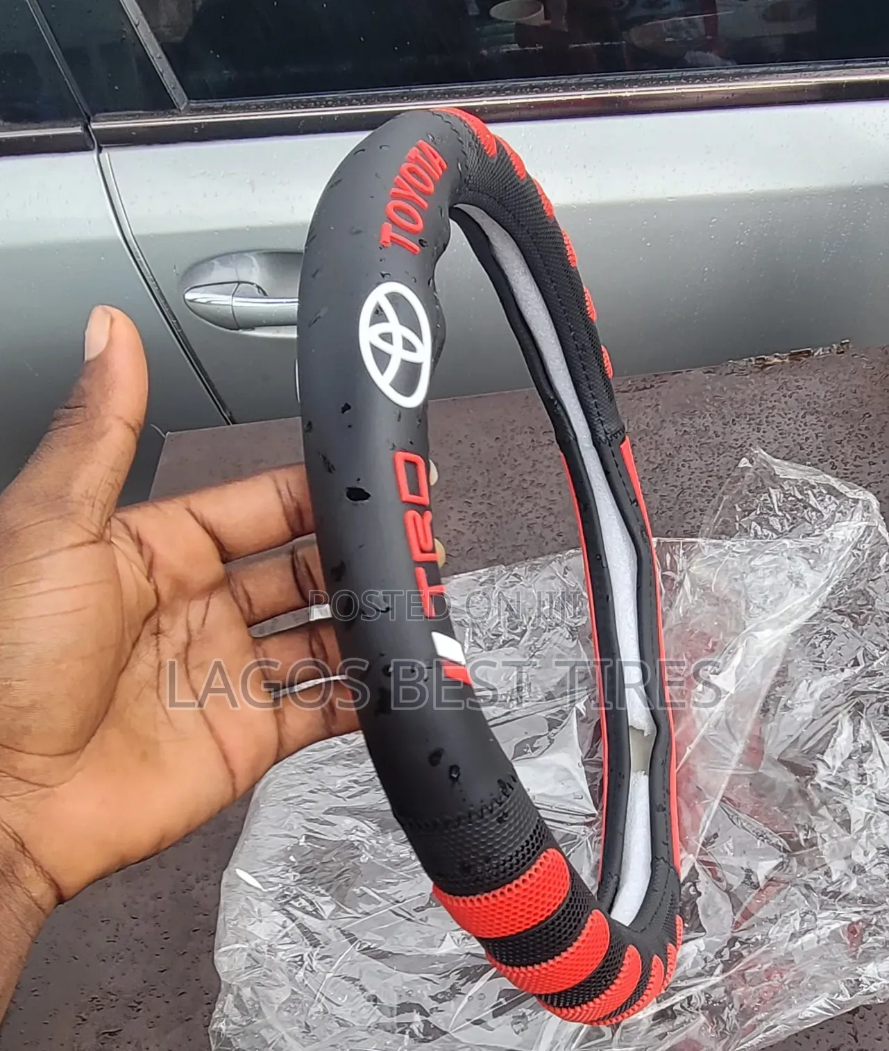 Premium Toyota TRD Edition Steering Wheel Cover (Red Sport Grip)