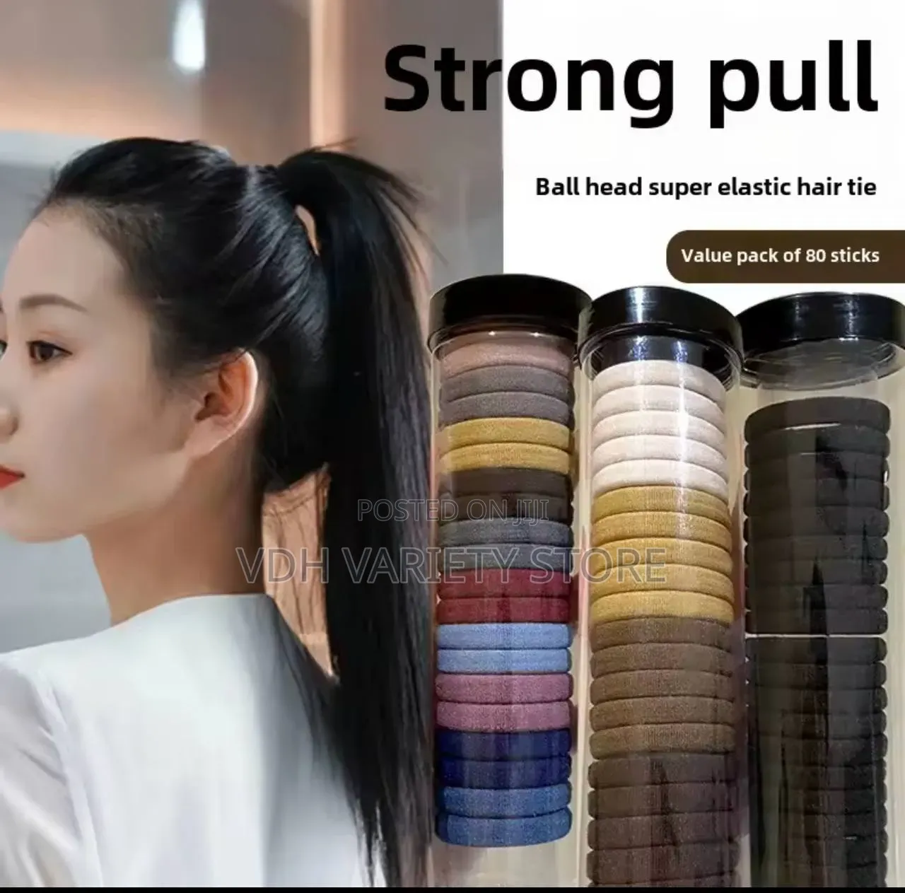 20pc Seamless High Elasticity Women Hair Canned Rubber Band