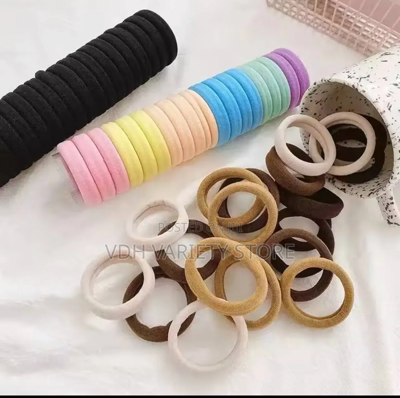 20pc Seamless High Elasticity Women Hair Canned Rubber Band