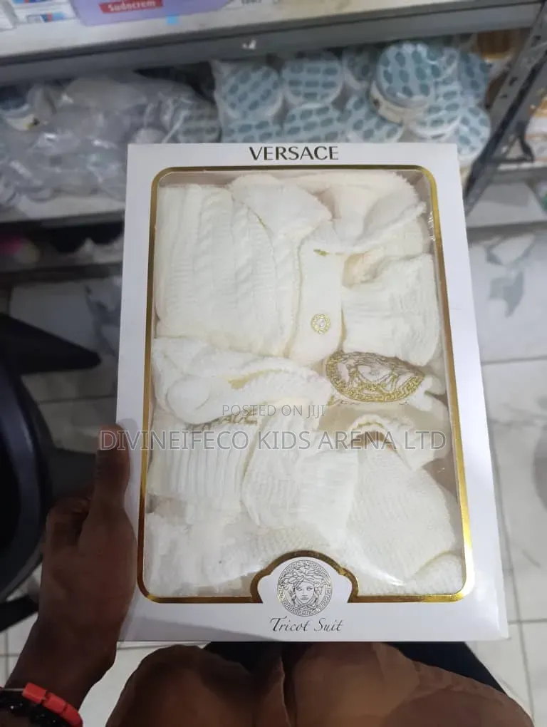 Versace-Inspired Baby Knit Set (5pcs) Naming Ceremony Outfit