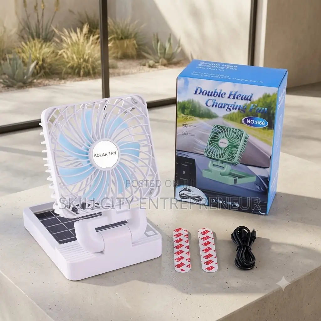 Double Head Solar Charging Fan