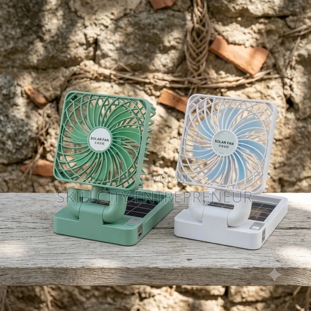 Double Head Solar Charging Fan
