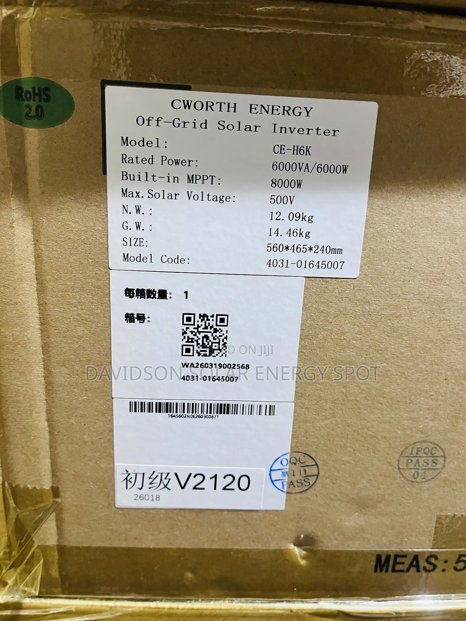 6kva 48v Cwroth Solar Inverter Hybrid