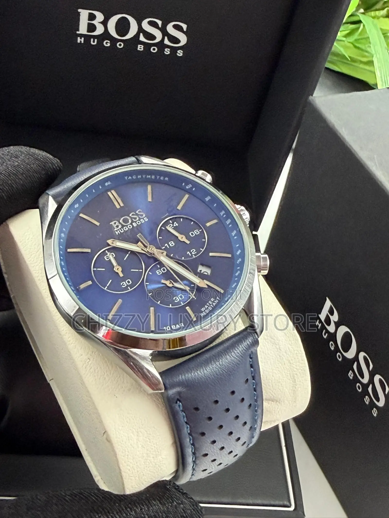Hugo Boss Quality Luxury Men Genuine Leather Wristwatch