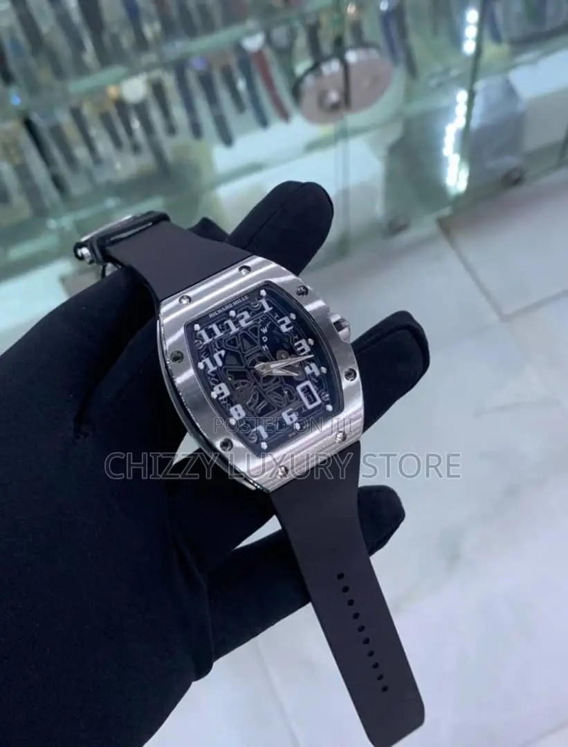 Richard Mille Quality Luxury Men Chronograph Rubber Strap Wristwatch