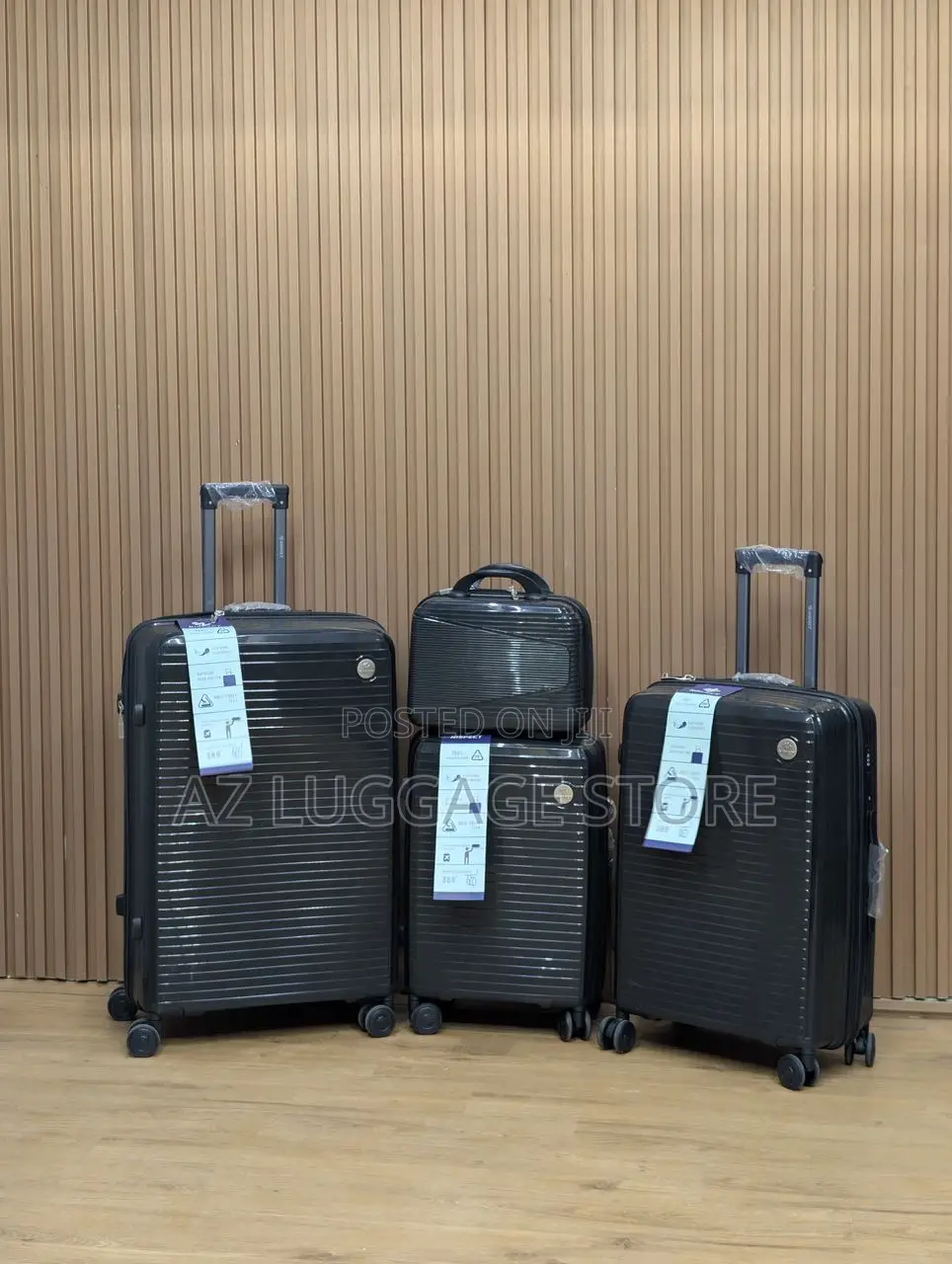 Set of 4 Most Expensive Rubber Luggage Box (Black)