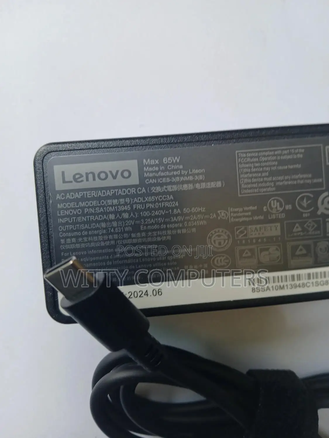 20v 3.25a 65w Usb Type C Power Adapter Charger for Lenovo Thinkpad X1