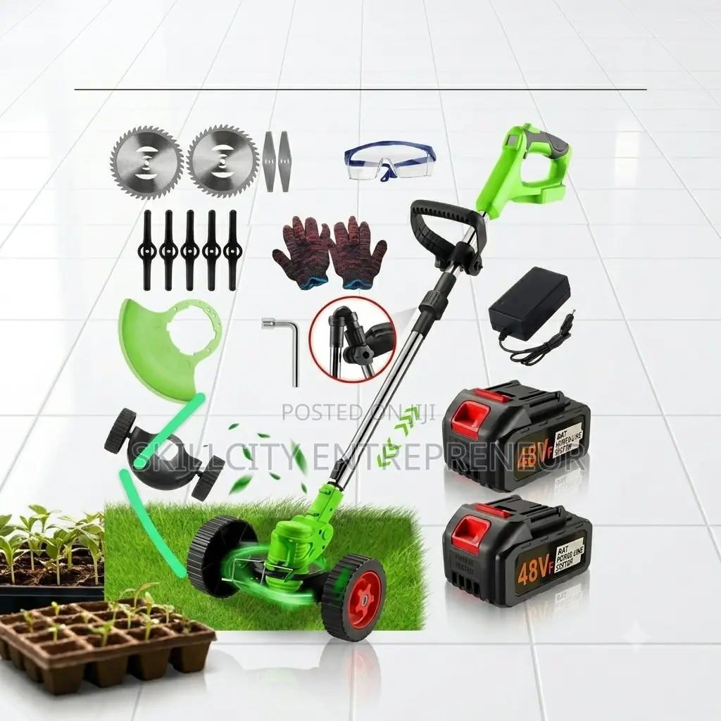 3-in-1 Rechargeable Grass Trimmer With Double Battery