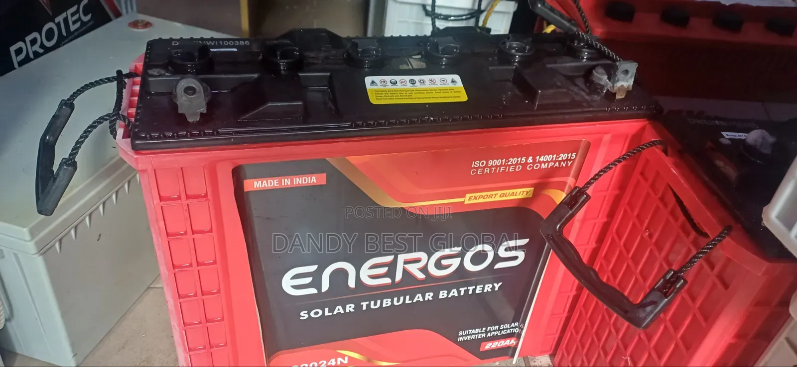 Energos Tall Tubular Battery 220ah Made in India