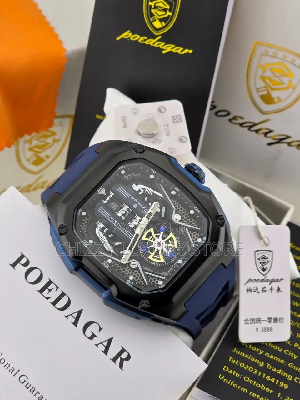 Poedagar Quality Men Rubber Strap Wristwatch