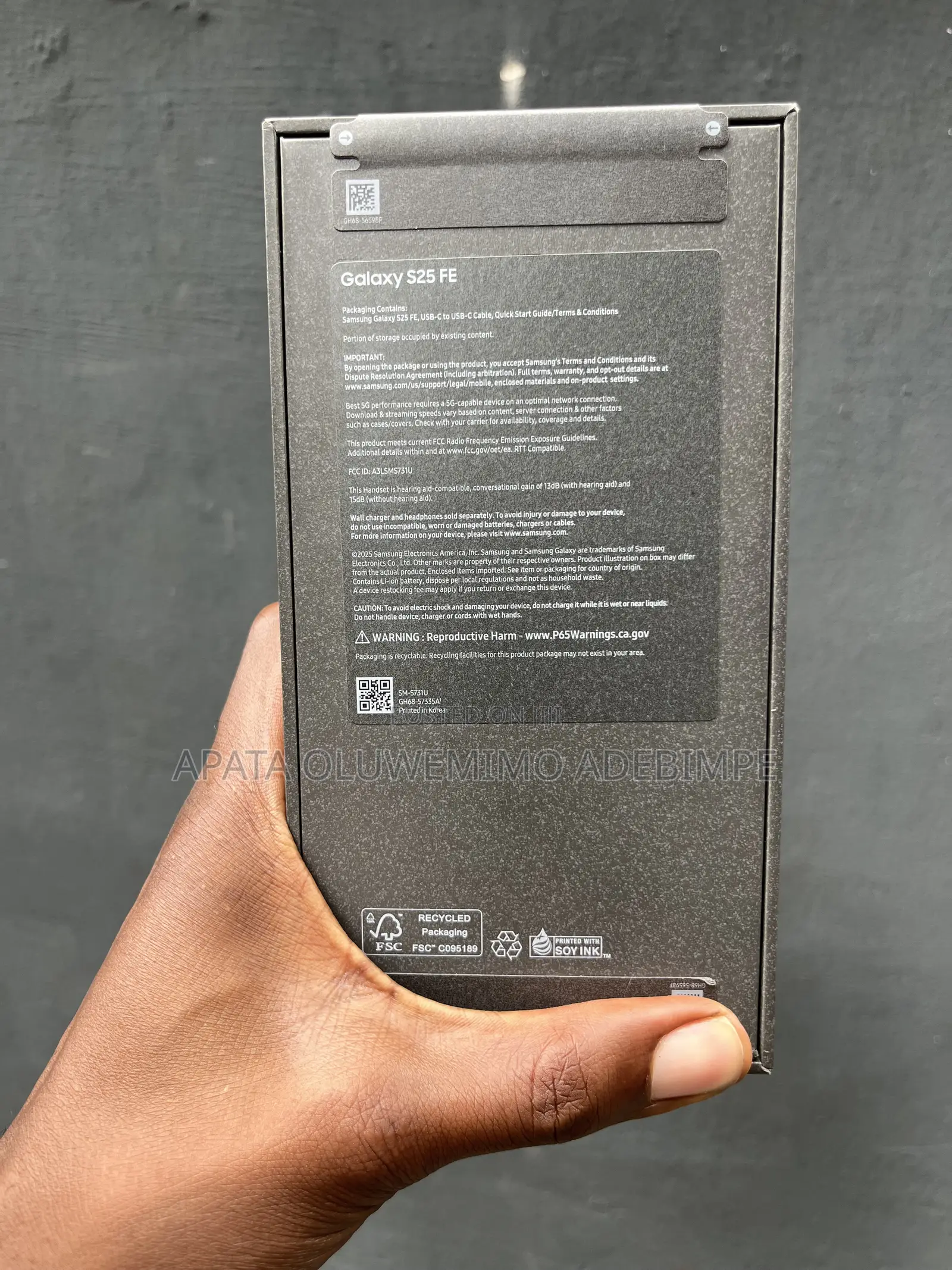 New Samsung Galaxy S25 FE 128 GB Black