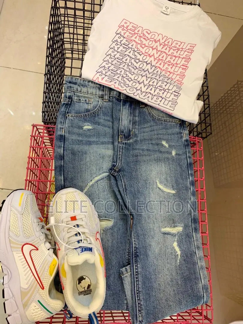 Luxury Quality Outfit Combo for Kids Top- Sneakers-Jeans-Little