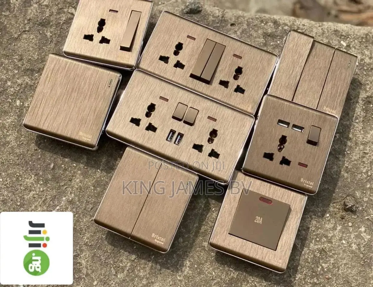 Golden Switches Sockets – Premium Wall Finish