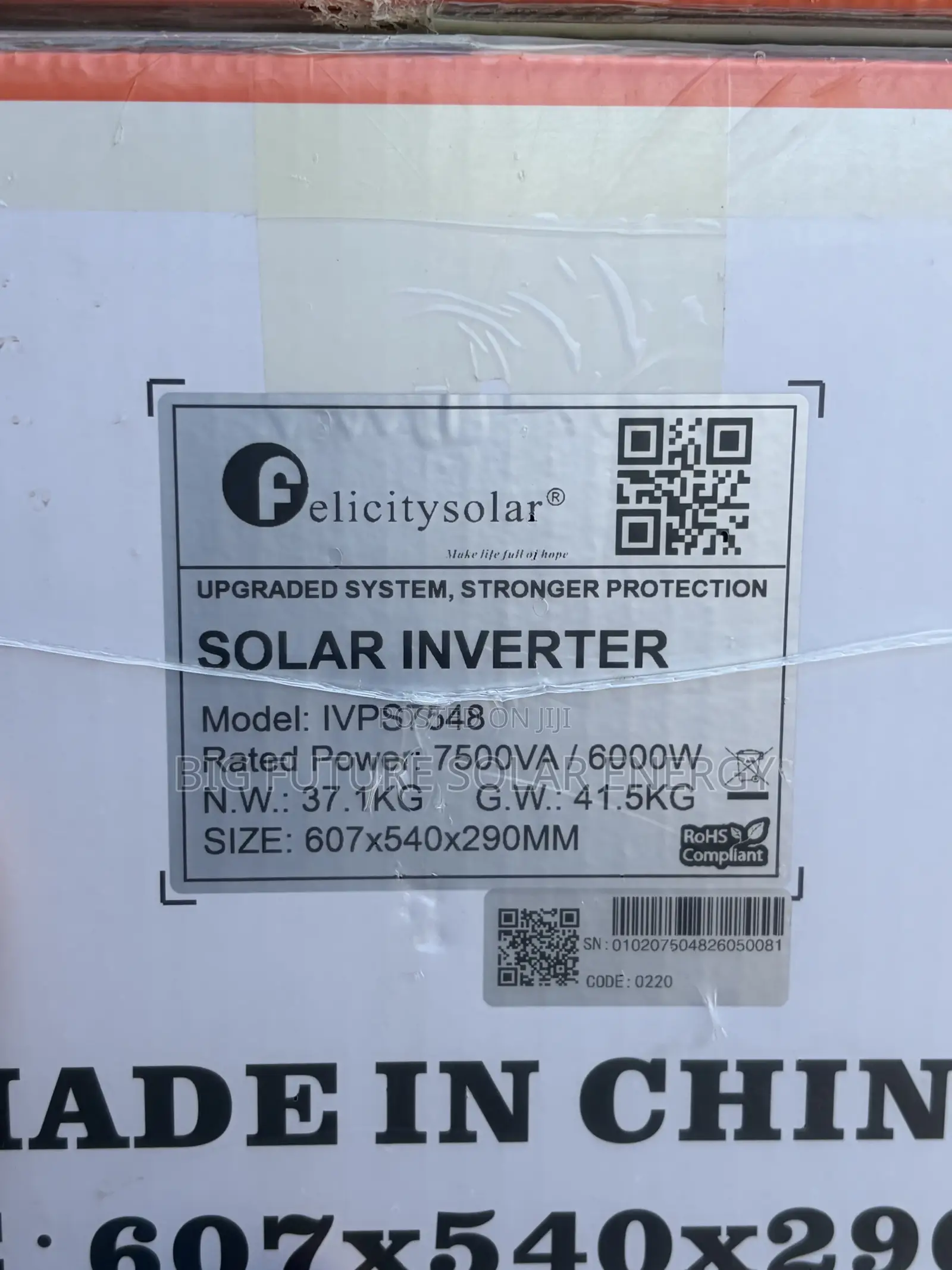 7.5kva Felicity Solar Inverter 48v