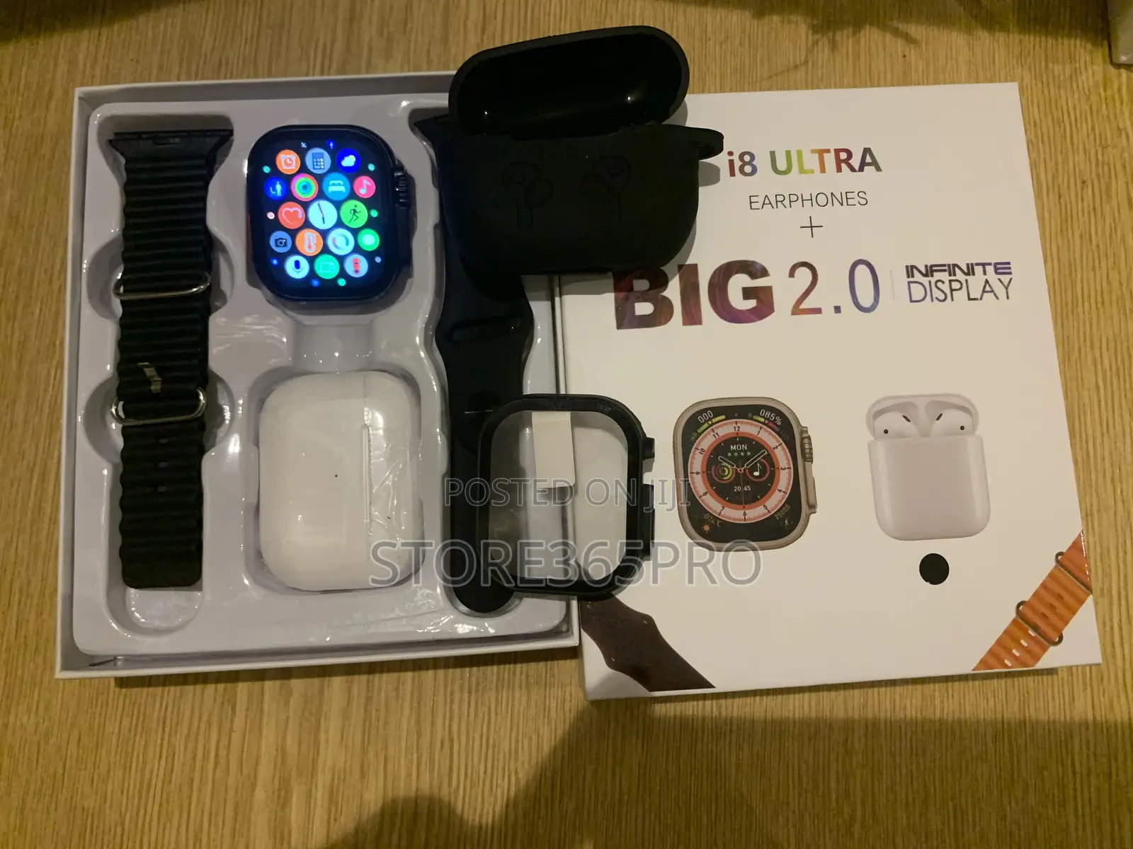 I8 Ultra Smart Watch Free Airpod, Airpod Pouch With Double Strap