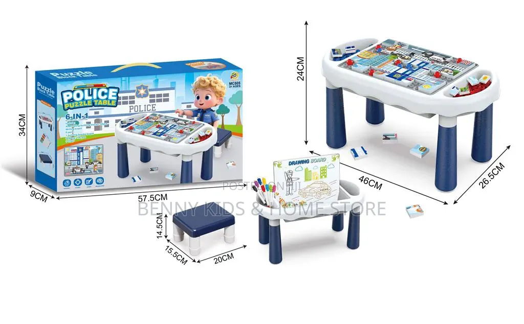6in1 Police Puzzle Table