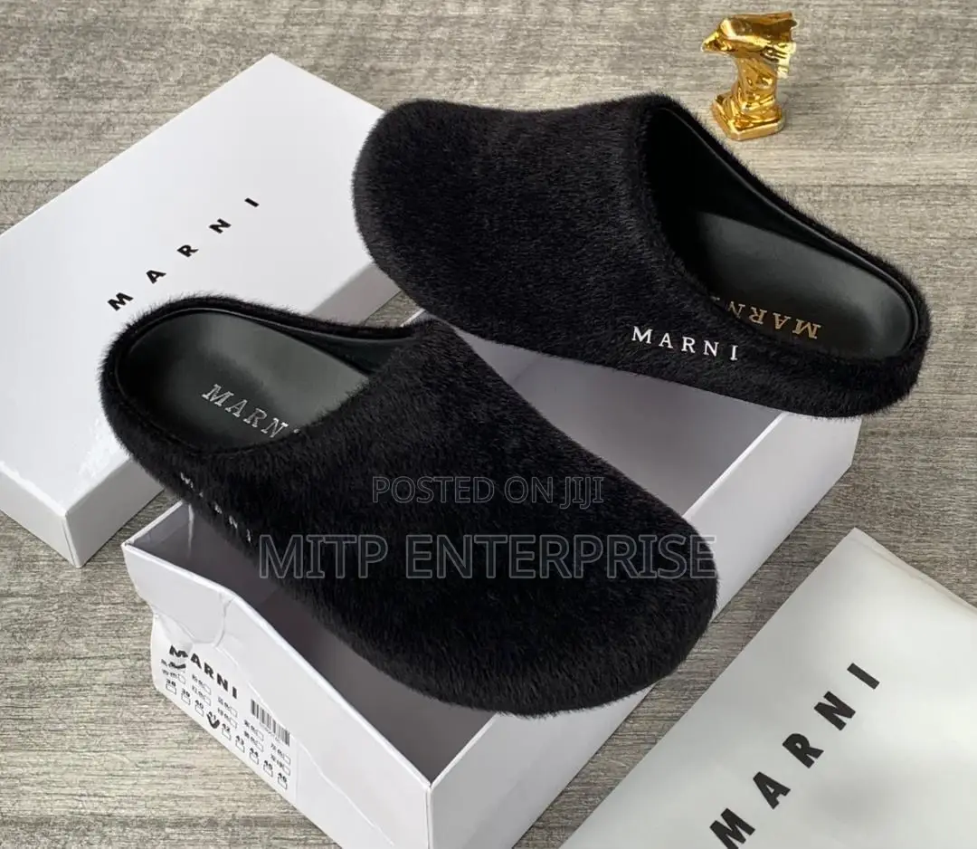 Marni Luxury Unisex Leather, Fur Half Shoe/Mule