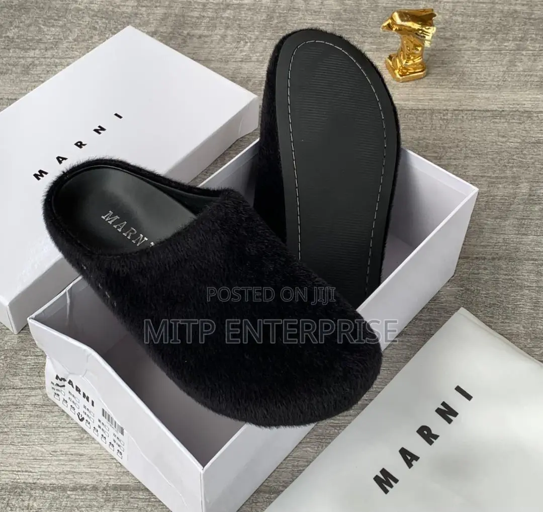Marni Luxury Unisex Leather, Fur Half Shoe/Mule