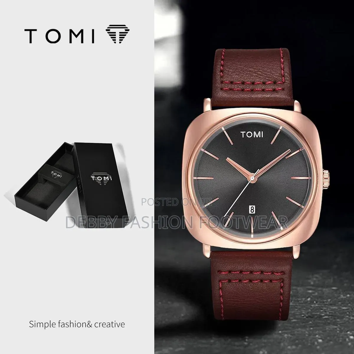 Tomi Leather Watch Branded Box