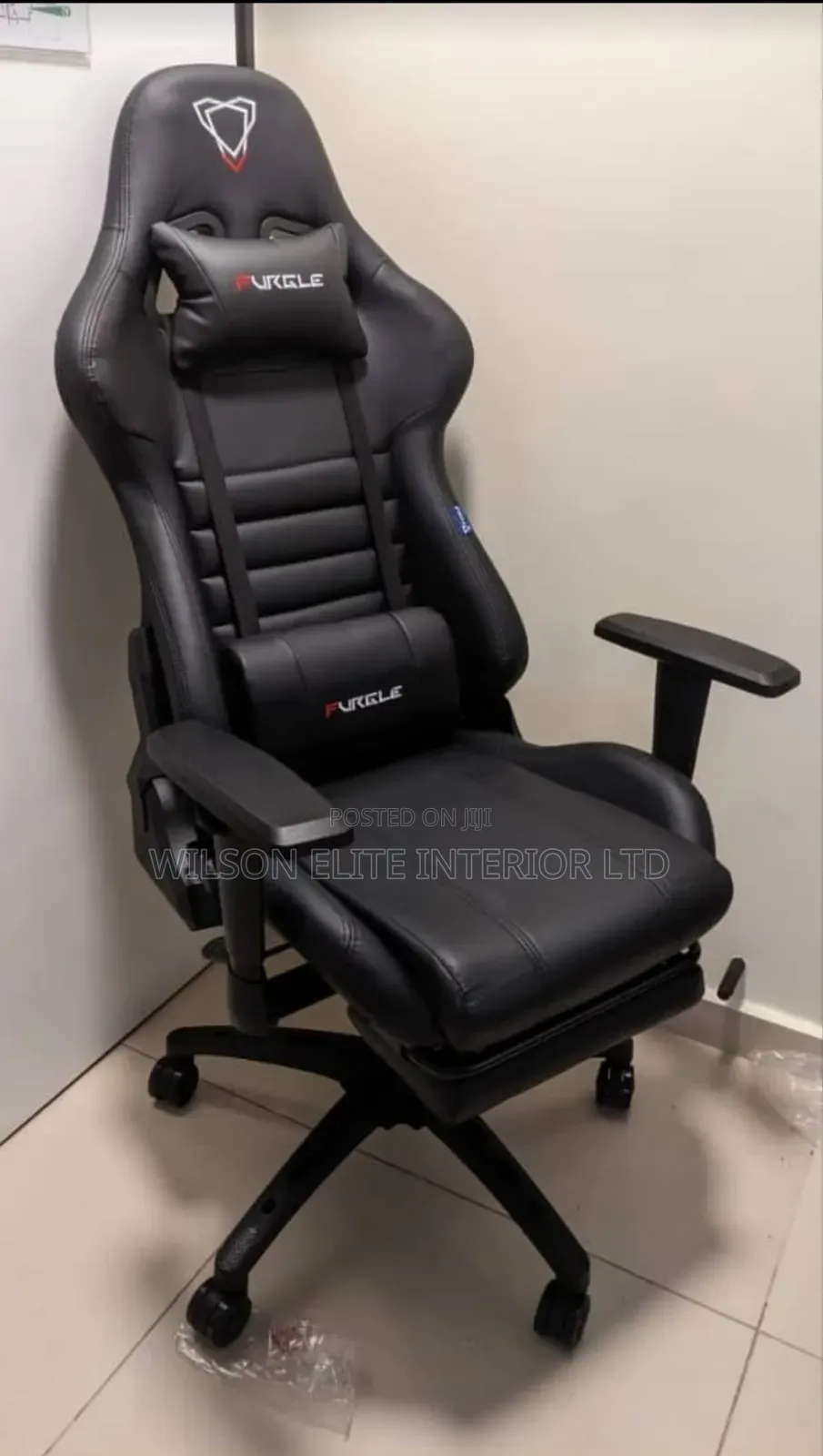Plain Black Furgle Gaming Chair