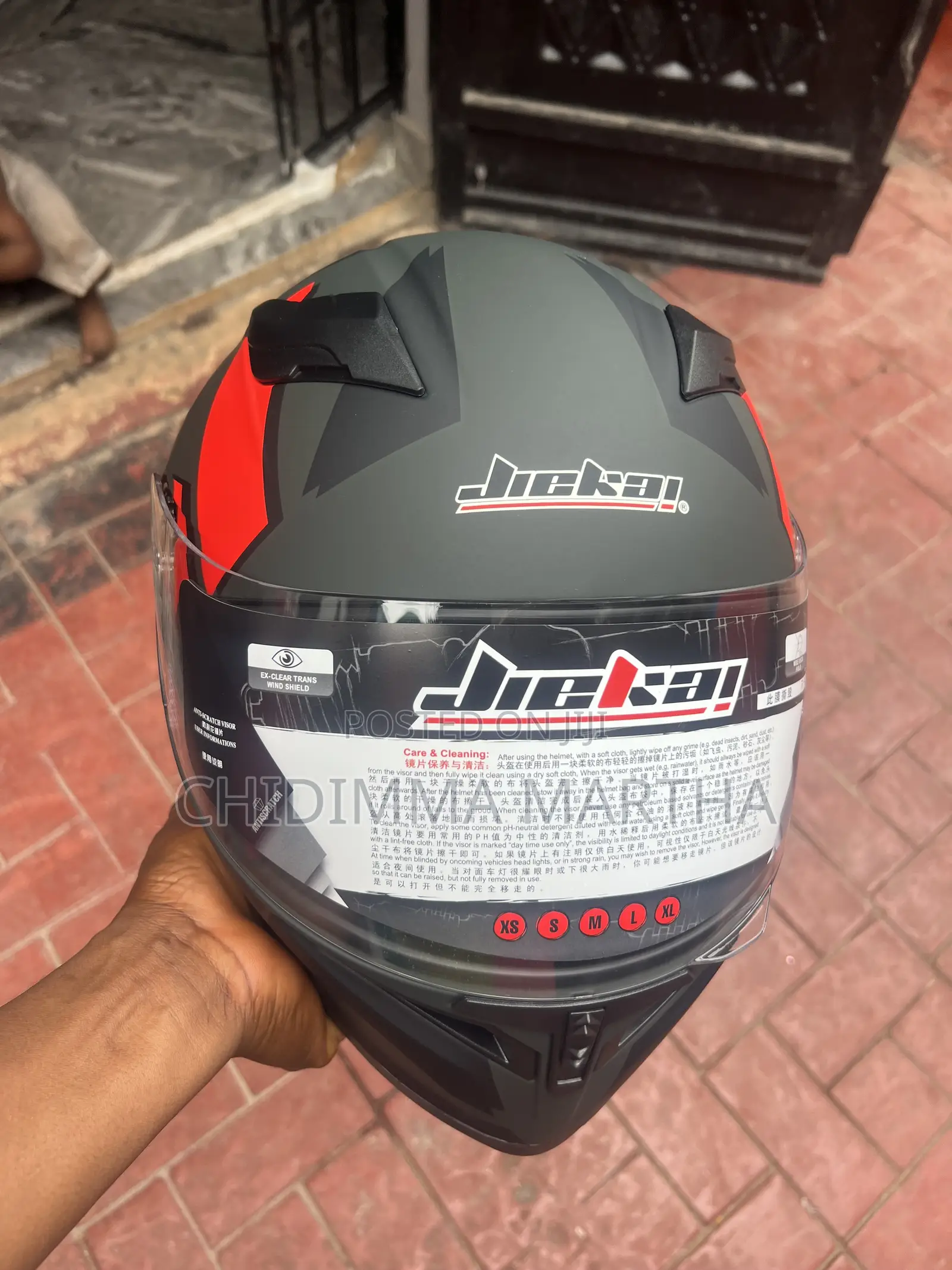 Black With Touch of Red Helmets