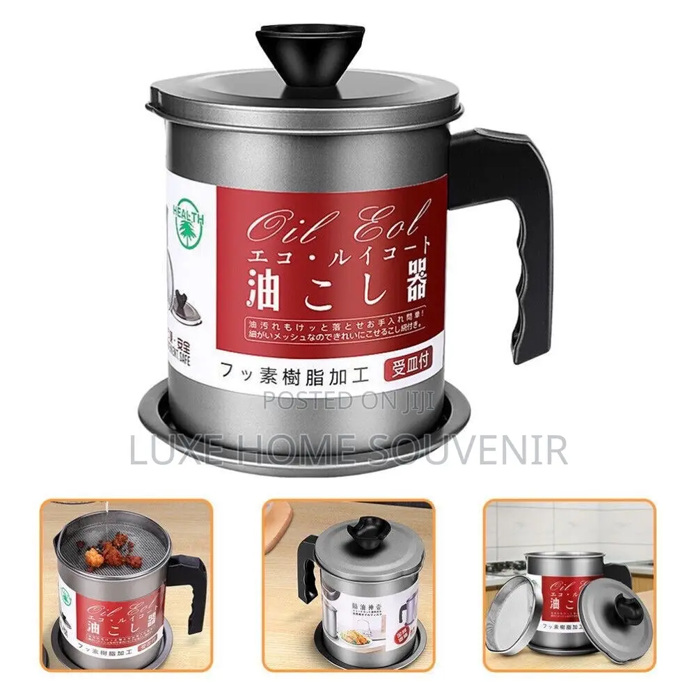 Oil Strainer Pot With Lid and Handle