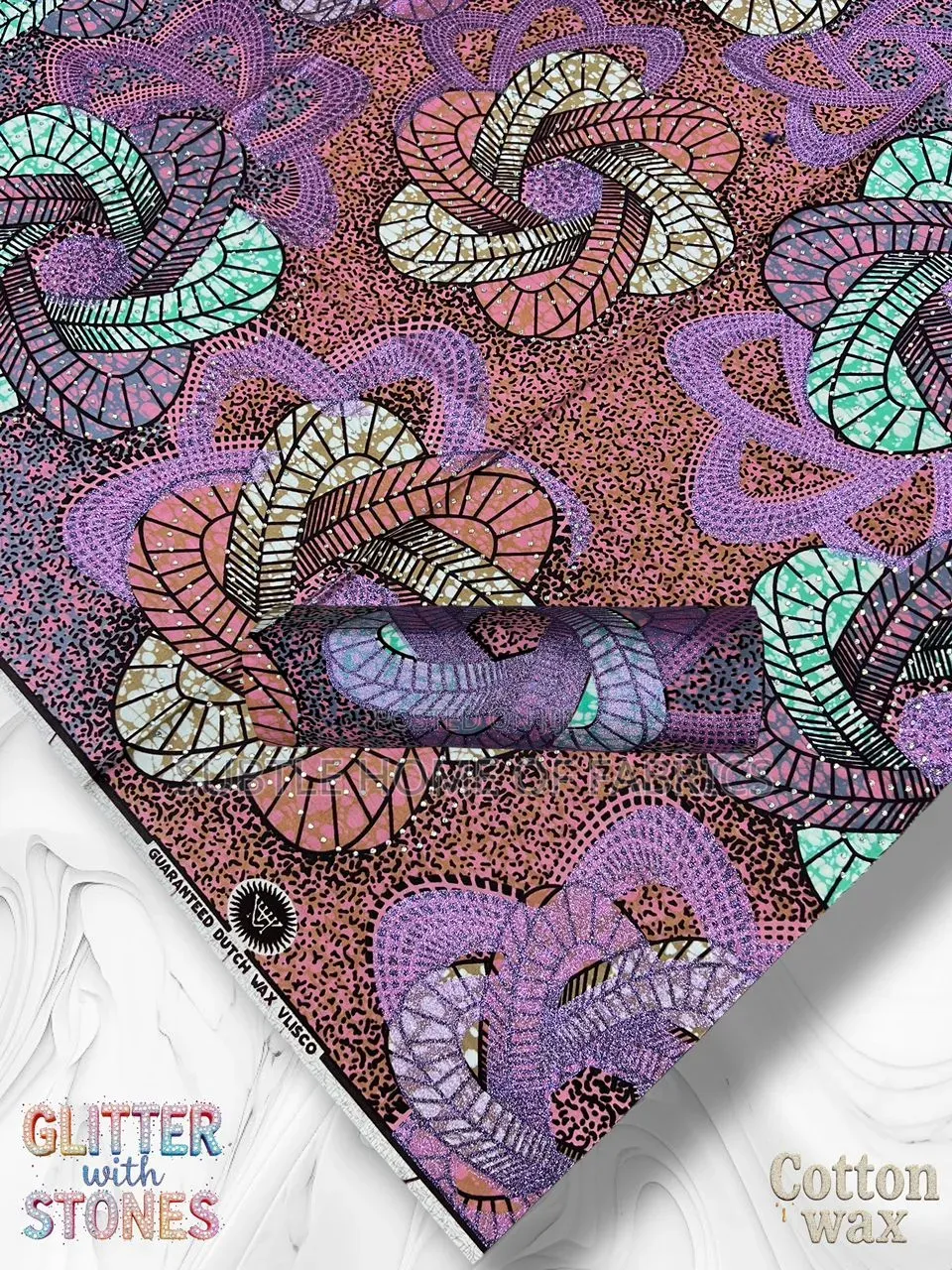 Original Luxury Embellished Stone Ankara for Bridal Box, Gifts