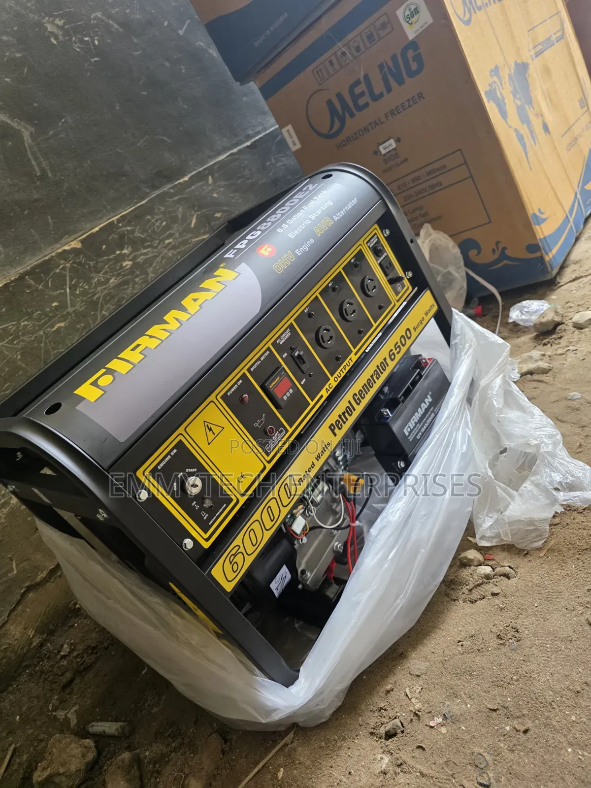 Heavy-Duty 6.5kva Firman Black Petrol Generator 100%Copper Coil