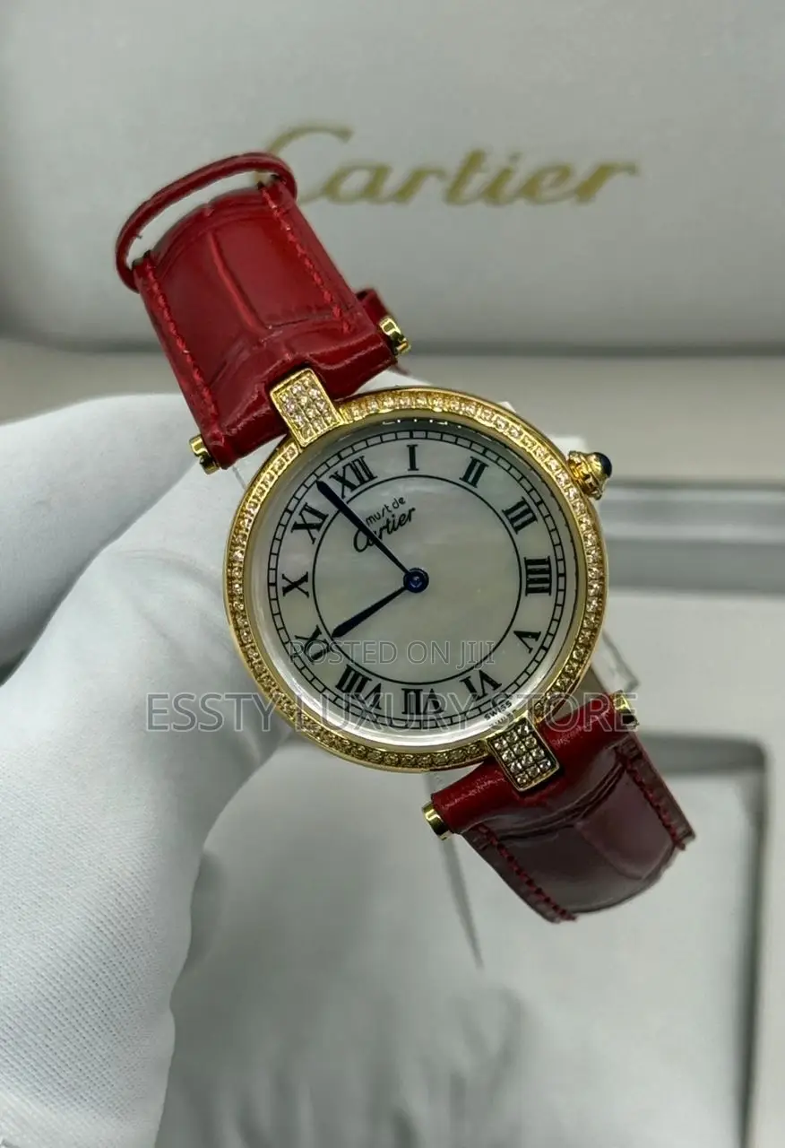 Cartier Quality Luxury Female Genuine Leather Wristwatch