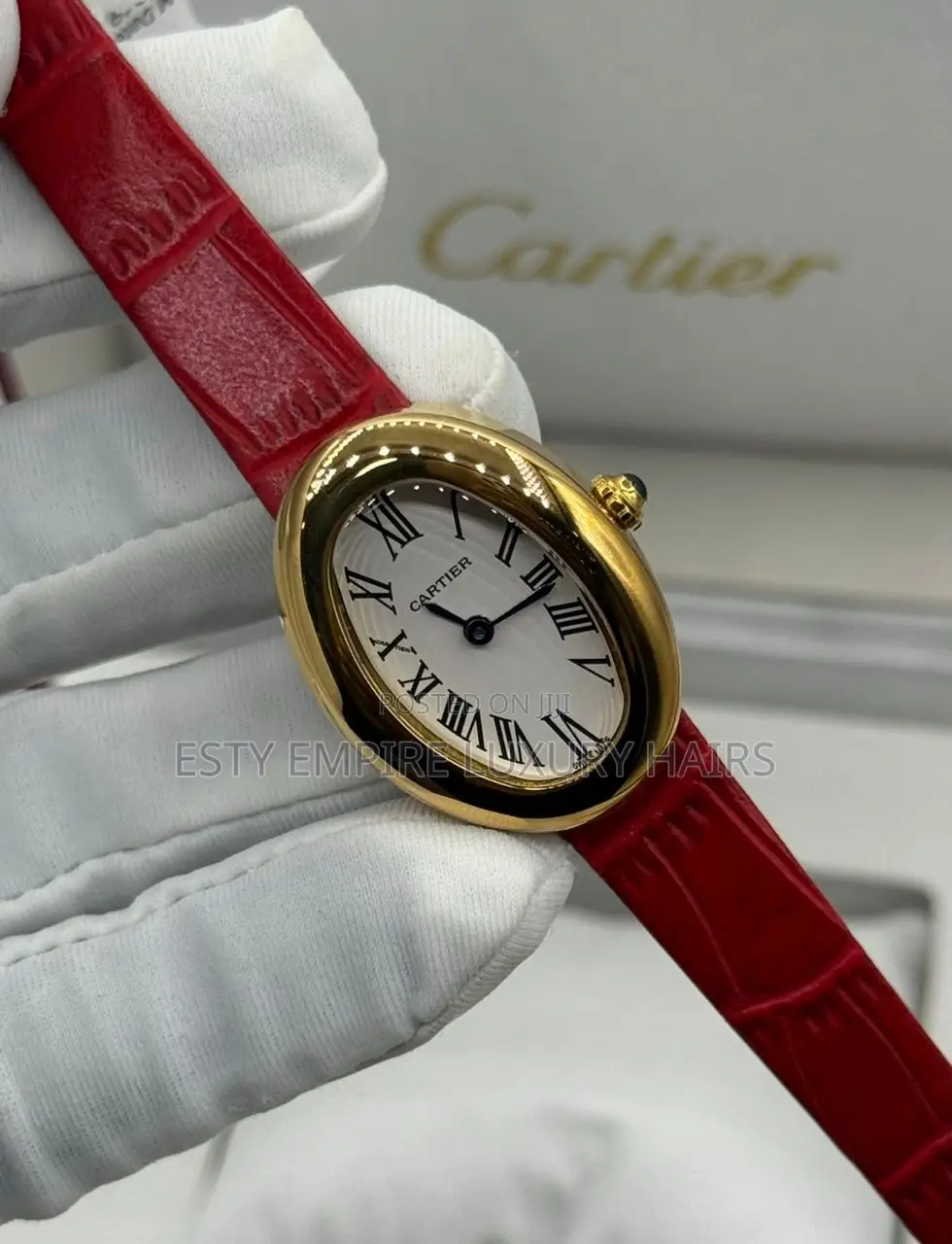 Cartier Quality Luxury Female Genuine Leather Wristwatch