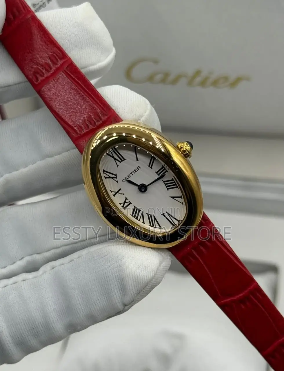 Cartier Quality Luxury Female Genuine Leather Wristwatch