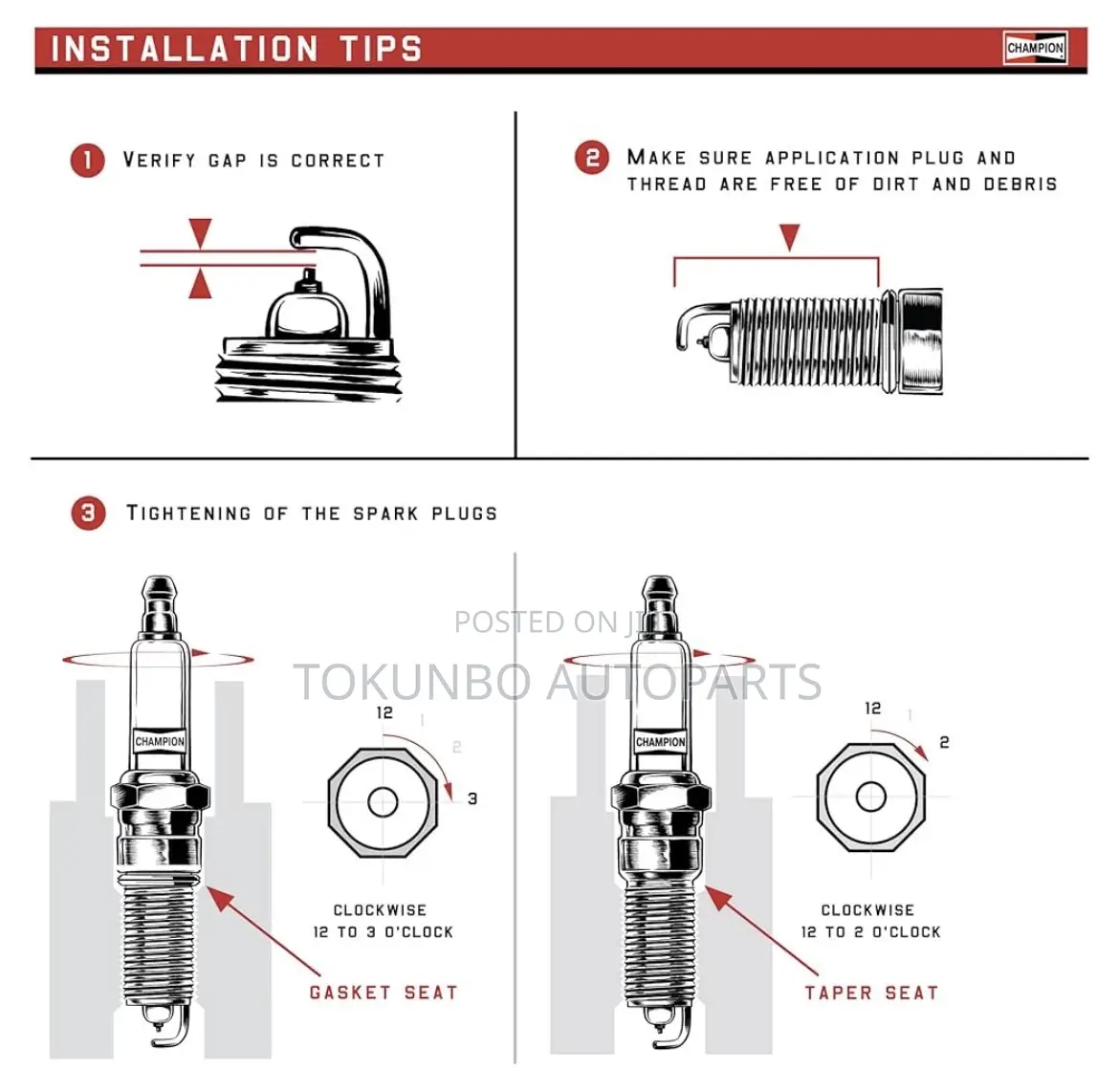 4 Packs Champion Copper Plus Automotive Spark Plug. Improves Engine