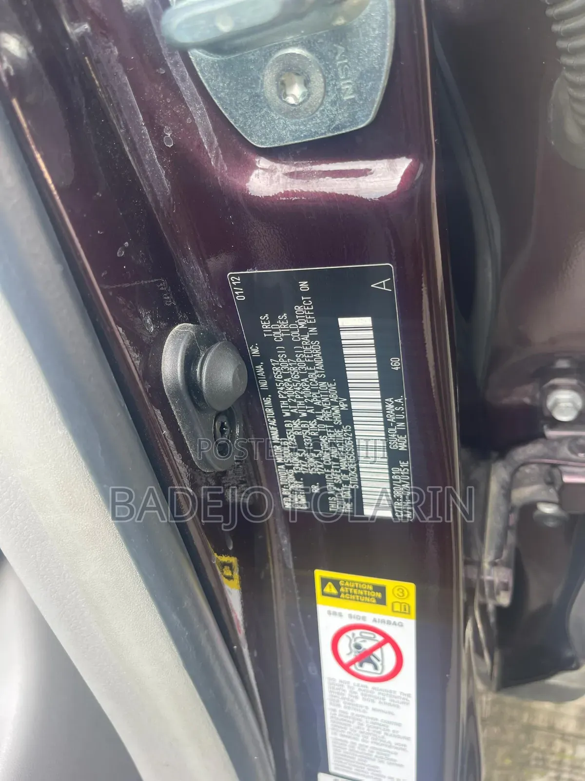 Toyota Highlander 2012 Burgundy