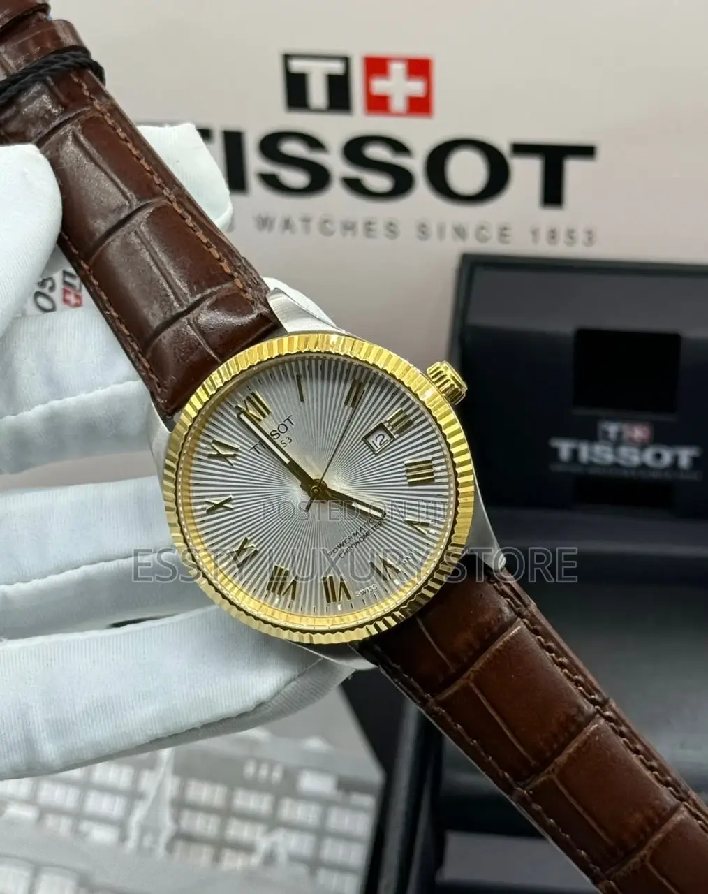 Tissot Quality Luxury Men Genuine Leather Wristwatch