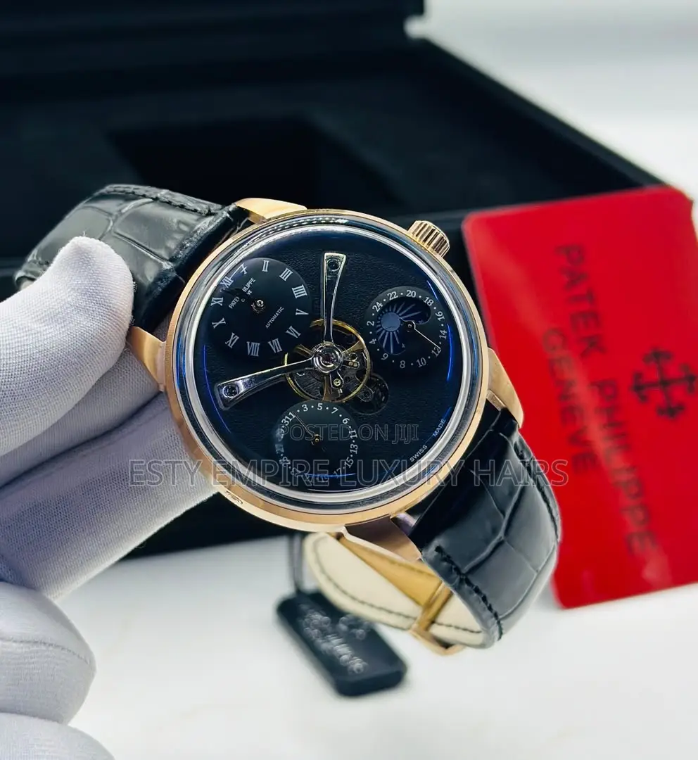 Automatic Patek Philippine Leather Wristwatch