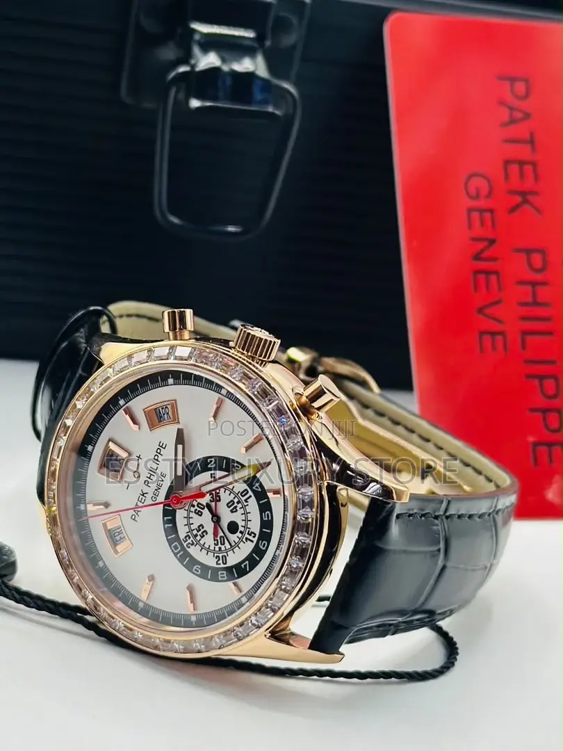 Automatic Patek Philippine Leather Wristwatch