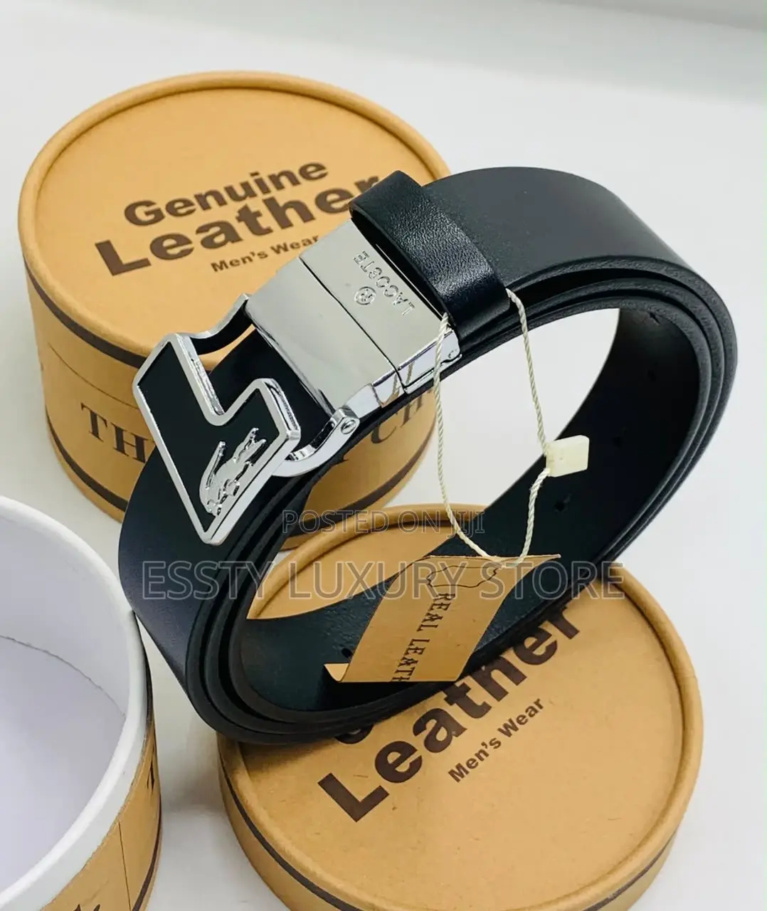 Lacoste Pure Quality Leather Unisex Waist Belt