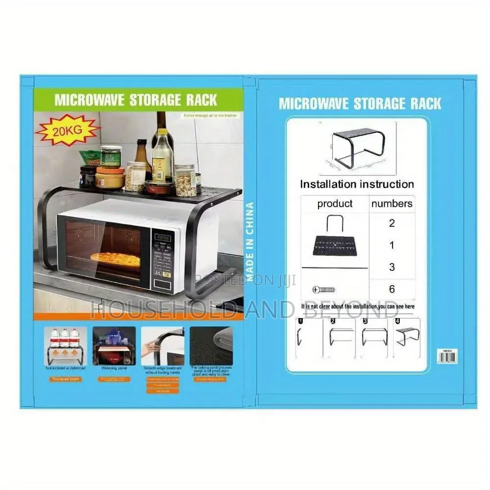 Heavy-duty Microwave Rack Over-shelf – Kitchen Space Organizer Stand