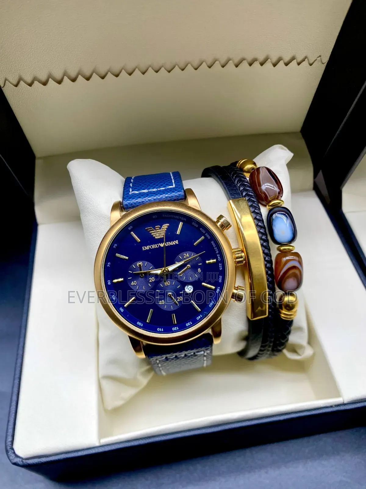 Classic Emporio Armani Watch and Bracelet Set