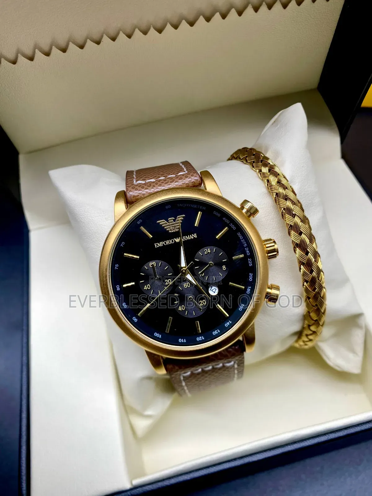 Classic Emporio Armani Watch and Bracelet Set
