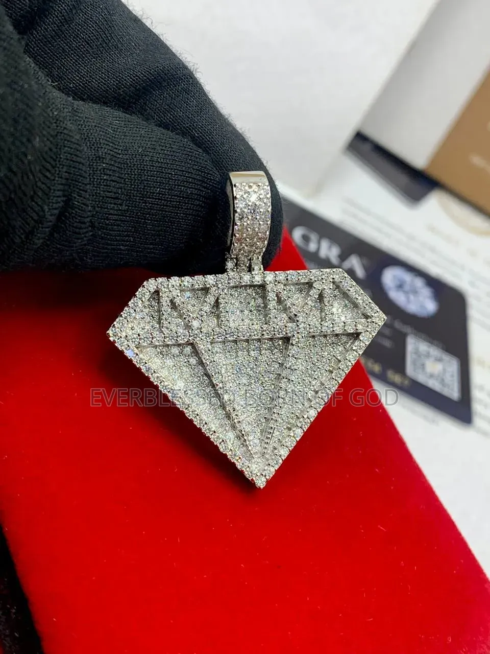 VSS Moissanite Diamond Tennis Necklace Diamond Shape Pendant