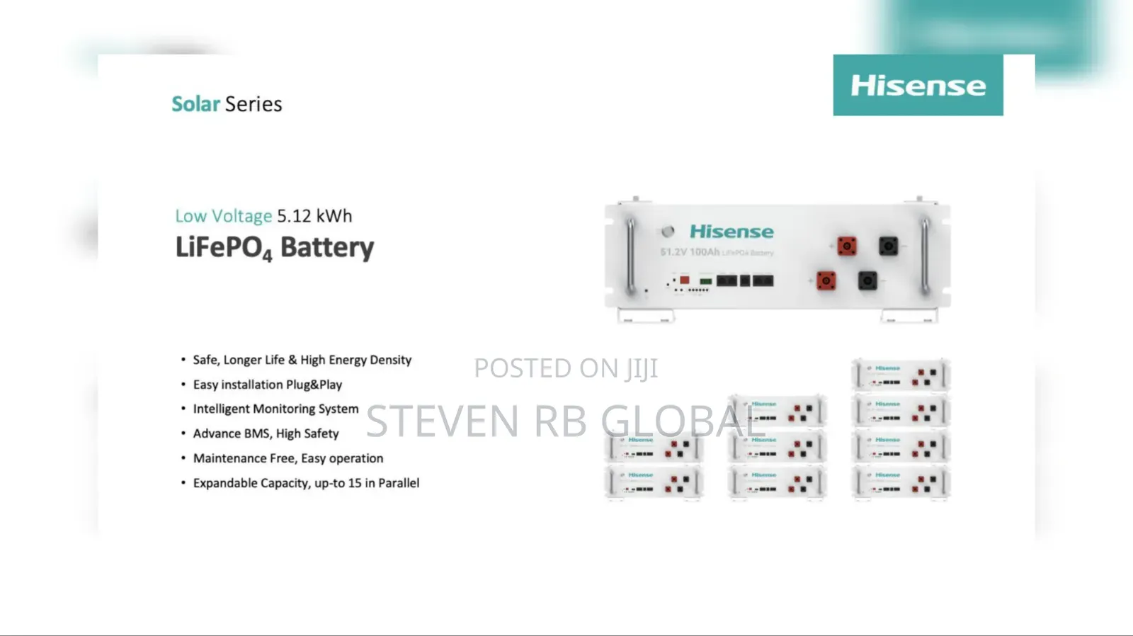 Hisense 5.12kwh Lithium Battery | Hel5-E-Bb1 (51.2v 100ah)