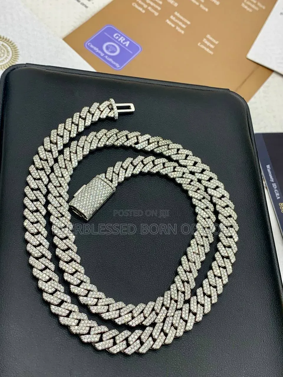 VSS Moissanite Diamond Justice Scale Pendant With Cuban Neck Chain