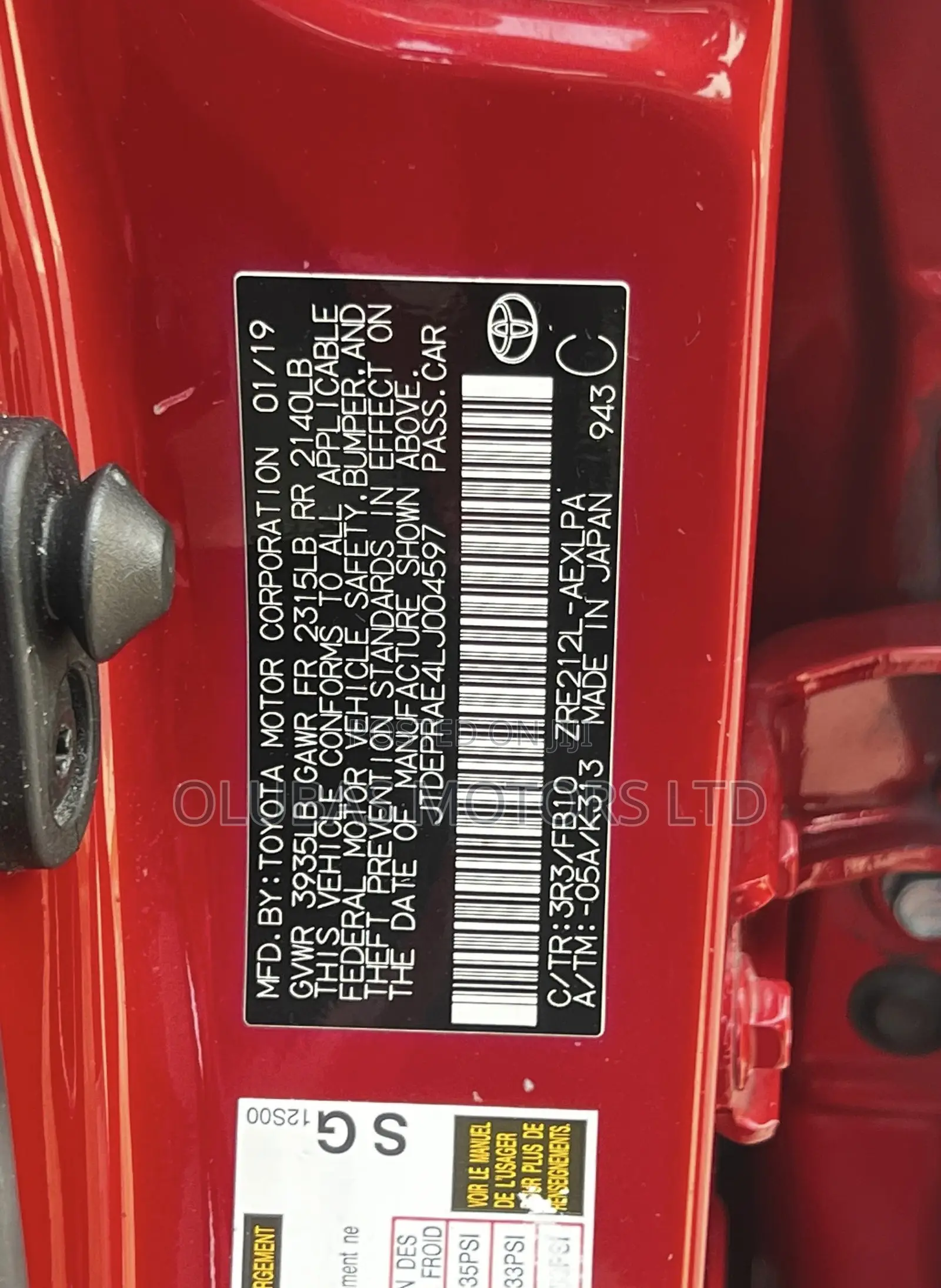 Toyota Corolla LE 2020 Red