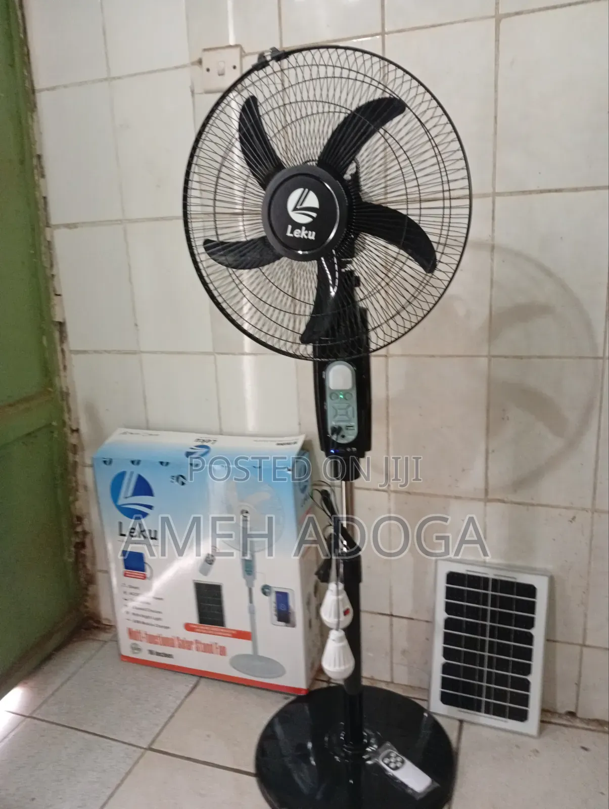 Leku 16 Inches Solar Fan With Bluetooth Music Player and Radio