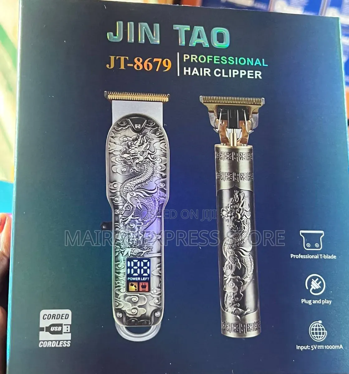 Jin Tao Jt-8679 2in1 Rechargeable Professional Hair Clipper/Trimmer